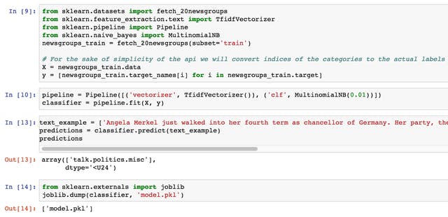 Five Minutes from Machine Learning to RESTful API